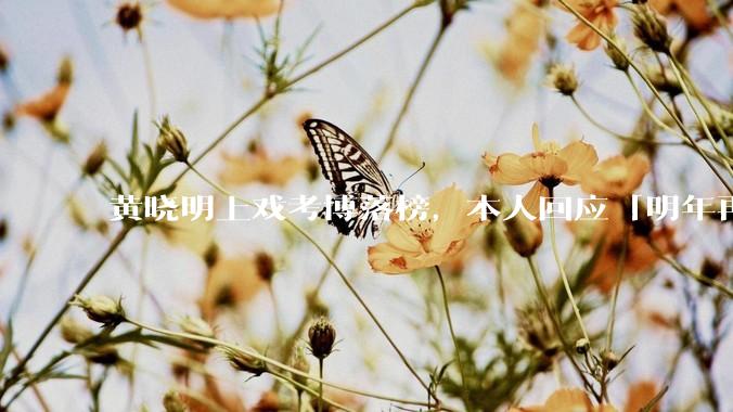黄晓明上戏考博落榜，本人回应「明年再战」，怎样看明星对高学历的追求？上戏博士有多难考？